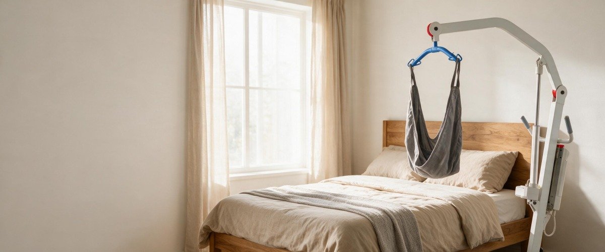 Grúa de transferencia y ayudas técnicas de EuroCare para la movilización segura en residencias