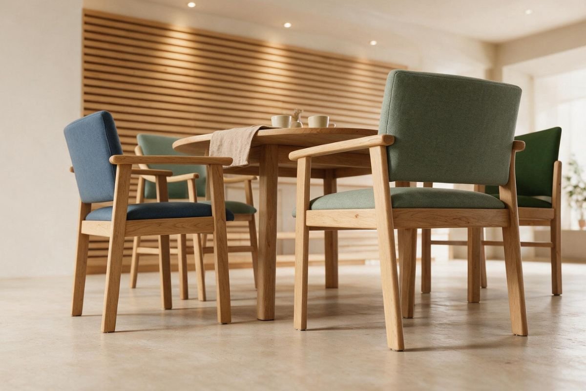 Mobiliario doméstico para las zonas comunes de unidades de convivencia en una residencia